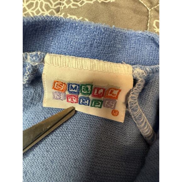 Vintage 0-3 Months Newborn Unisex Small Steps Baby Sleeper Terry Cloth Blue - Picture 8 of 8